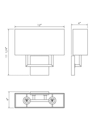 Z-Lite - 815-2S-MB - Two Light Wall Sconce - Saxon - Matte Black