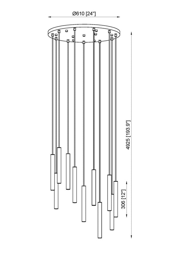 Z-Lite - 919MP12-11R-BN-LED - LED Chandelier - Forest - Brushed Nickel
