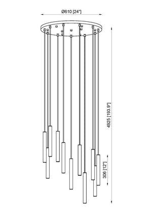 Z-Lite - 919MP12-11R-MB-LED - LED Chandelier - Forest - Matte Black