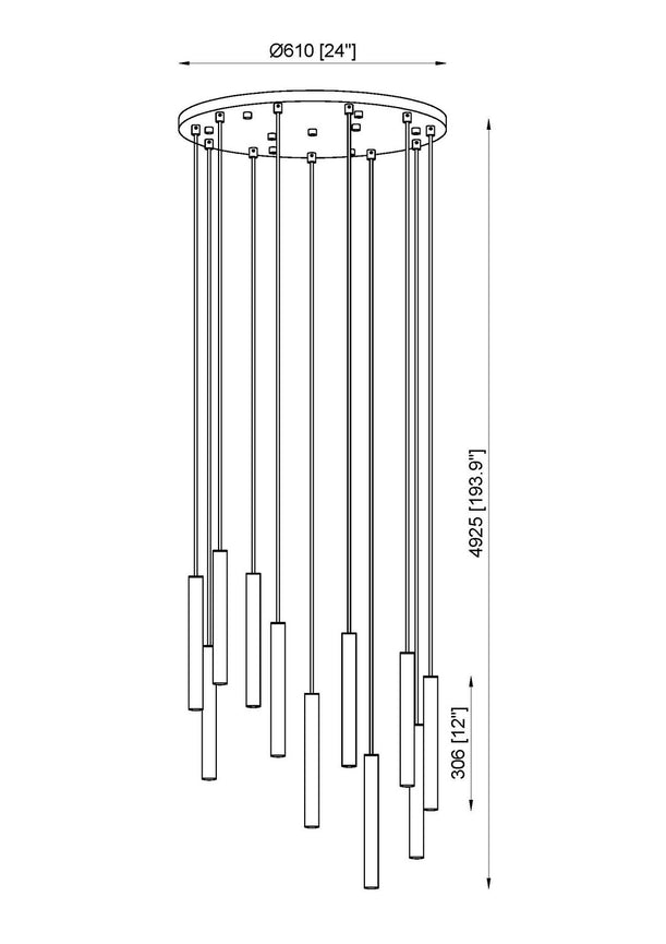 Z-Lite - 919MP12-11R-MB-LED - LED Chandelier - Forest - Matte Black