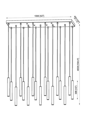 Z-Lite - 919MP12-17L-MB-LED - LED Linear Chandelier - Forest - Matte Black