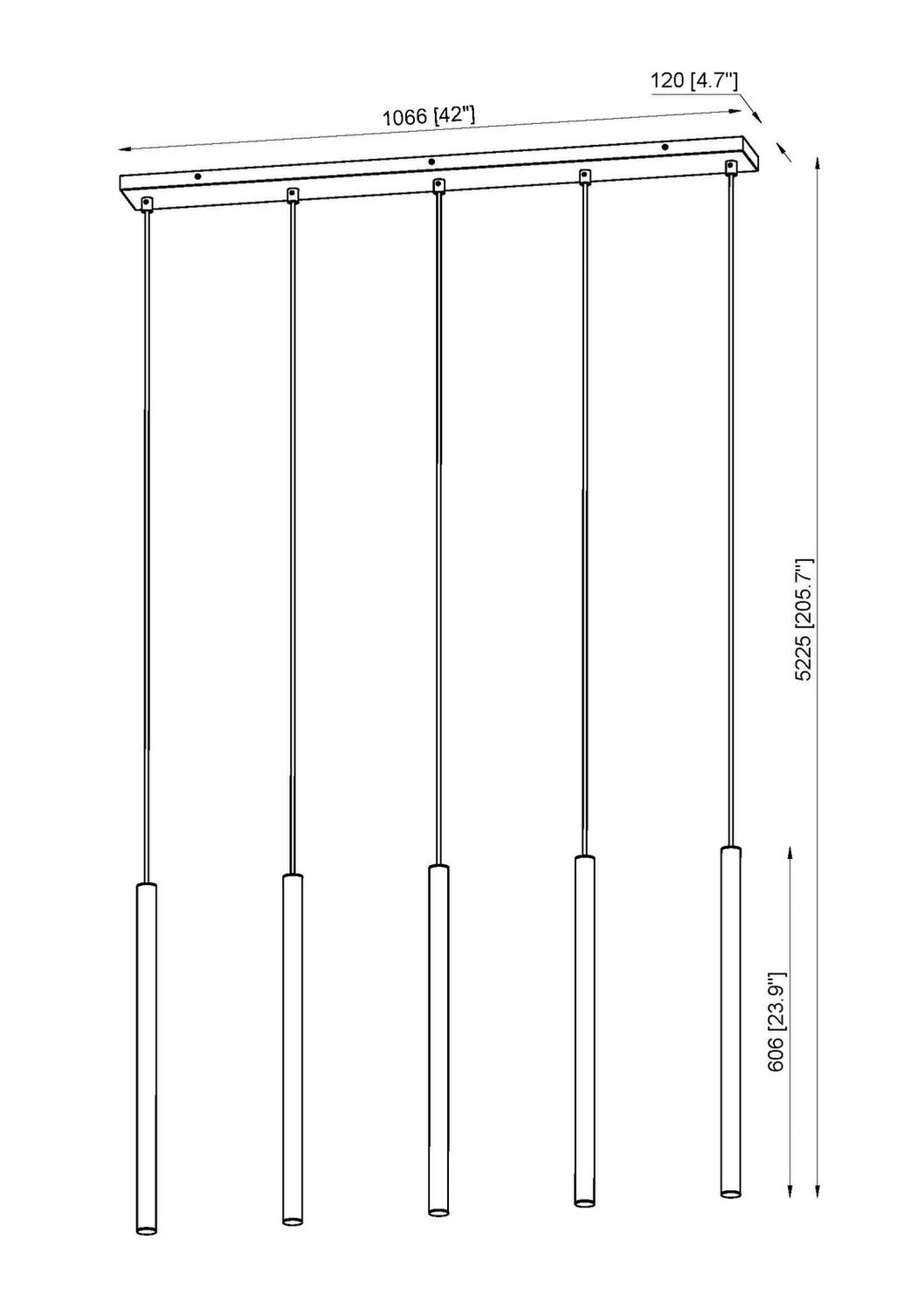 Z-Lite - 919MP24-5L-MB-LED - LED Linear Chandelier - Forest - Matte Black