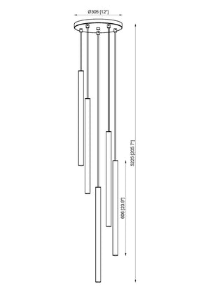 Z-Lite - 919MP24-5R-MGLD-LED - LED Chandelier - Forest - Modern Gold