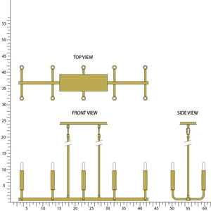 Robert Abbey - 1409 - Ten Light Chandelier - Mavisten Edition Carbonia - Lacquered Burnished Brass