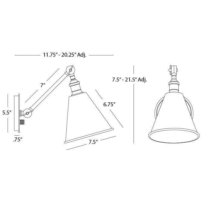 Robert Abbey - 2417G - One Light Wall Sconce - Alloy - Warm Brass/Cased White Glass Shade w/ Polished