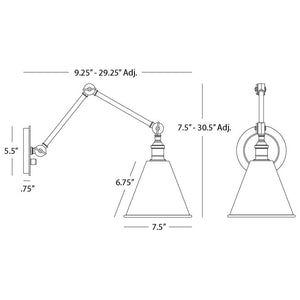 Robert Abbey - 2418G - One Light Wall Sconce - Alloy - Warm Brass/Cased White Glass Shade w/ Polished