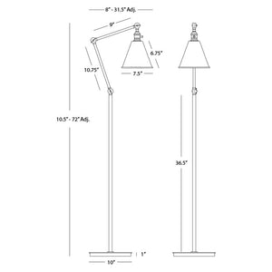 Robert Abbey - 2422G - One Light Floor Lamp - Alloy - Warm Brass/Cased White Glass Shade w/Polished