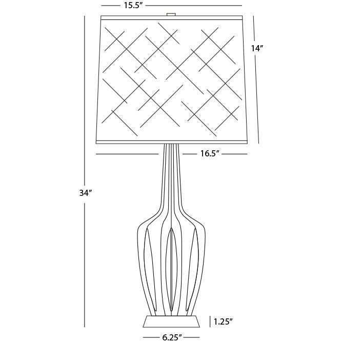 Robert Abbey - DY37 - One Light Table Lamp - Emma - Daisy Glazed Ceramic w/Polished Nickel/a Lucite