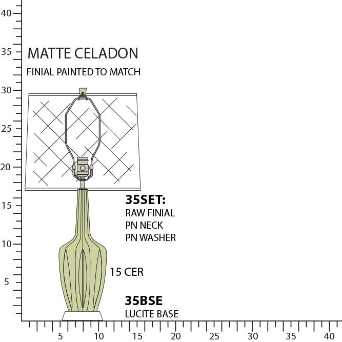 Robert Abbey - MCL35 - One Light Accent Lamp - Emma - Matte Celadon Glazed Ceramic w/Polished Nickel/a Lucite