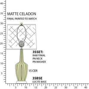 Robert Abbey - MCL35 - One Light Accent Lamp - Emma - Matte Celadon Glazed Ceramic w/Polished Nickel/a Lucite