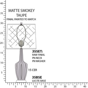 Robert Abbey - MST35 - One Light Accent Lamp - Emma - Matte Smokey Taupe Glazed Ceramic w/Polished Nickel/a Lucite