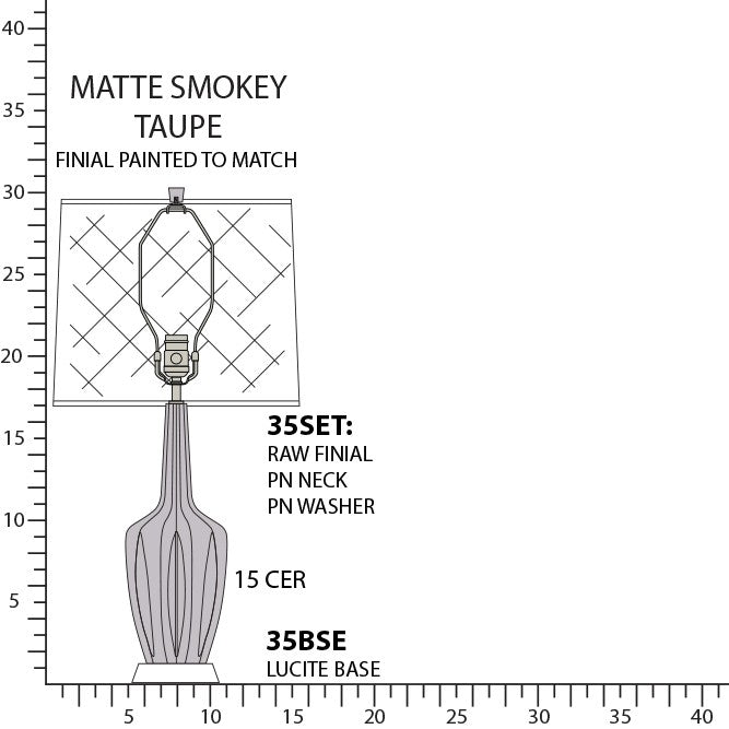Robert Abbey - MST35 - One Light Accent Lamp - Emma - Matte Smokey Taupe Glazed Ceramic w/Polished Nickel/a Lucite