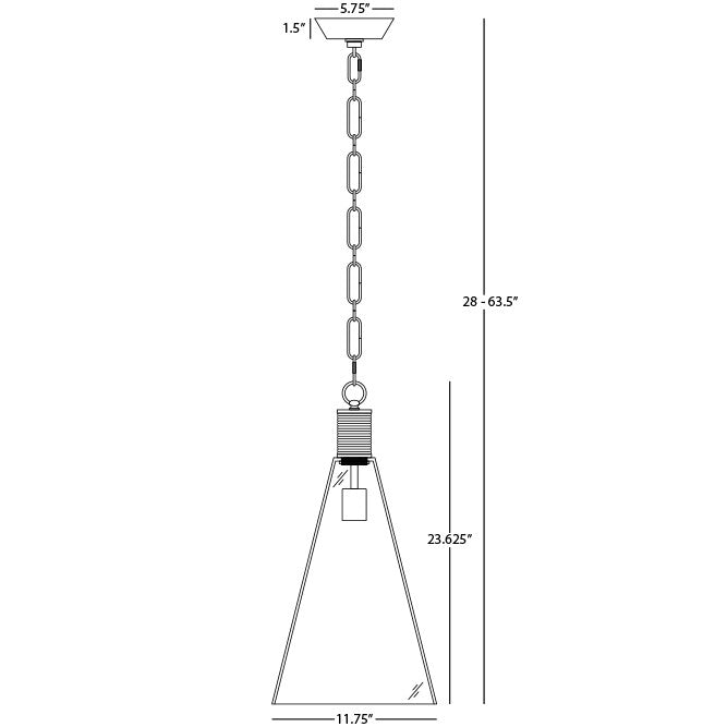 Robert Abbey - Z479 - One Light Pendant - Hatteras - Natural Rope w/Deep Patina Bronze/Clear Glass Shade