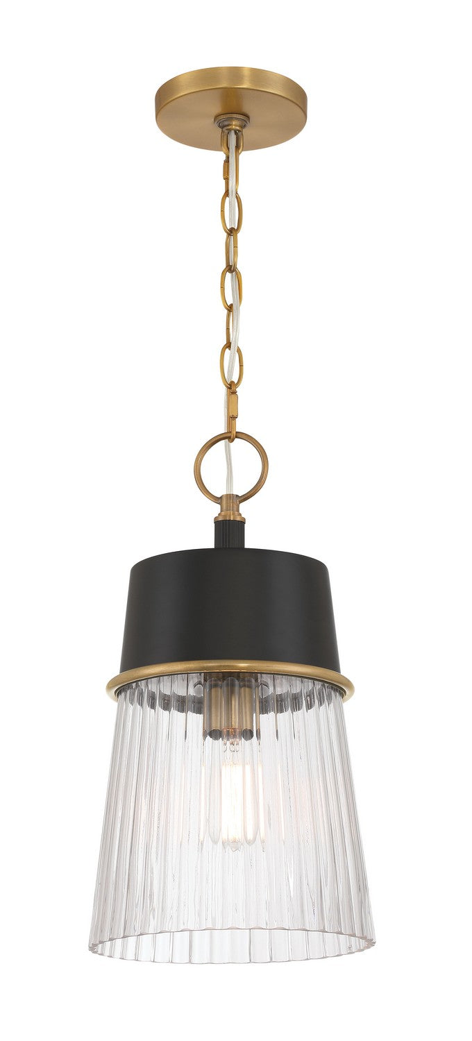 Minka-Lavery - 192-876 - One Light Pendant - Stamford - Dark Matte Black