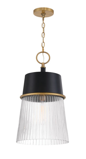 Minka-Lavery - 193-876 - One Light Pendant - Stamford - Dark Matte Black