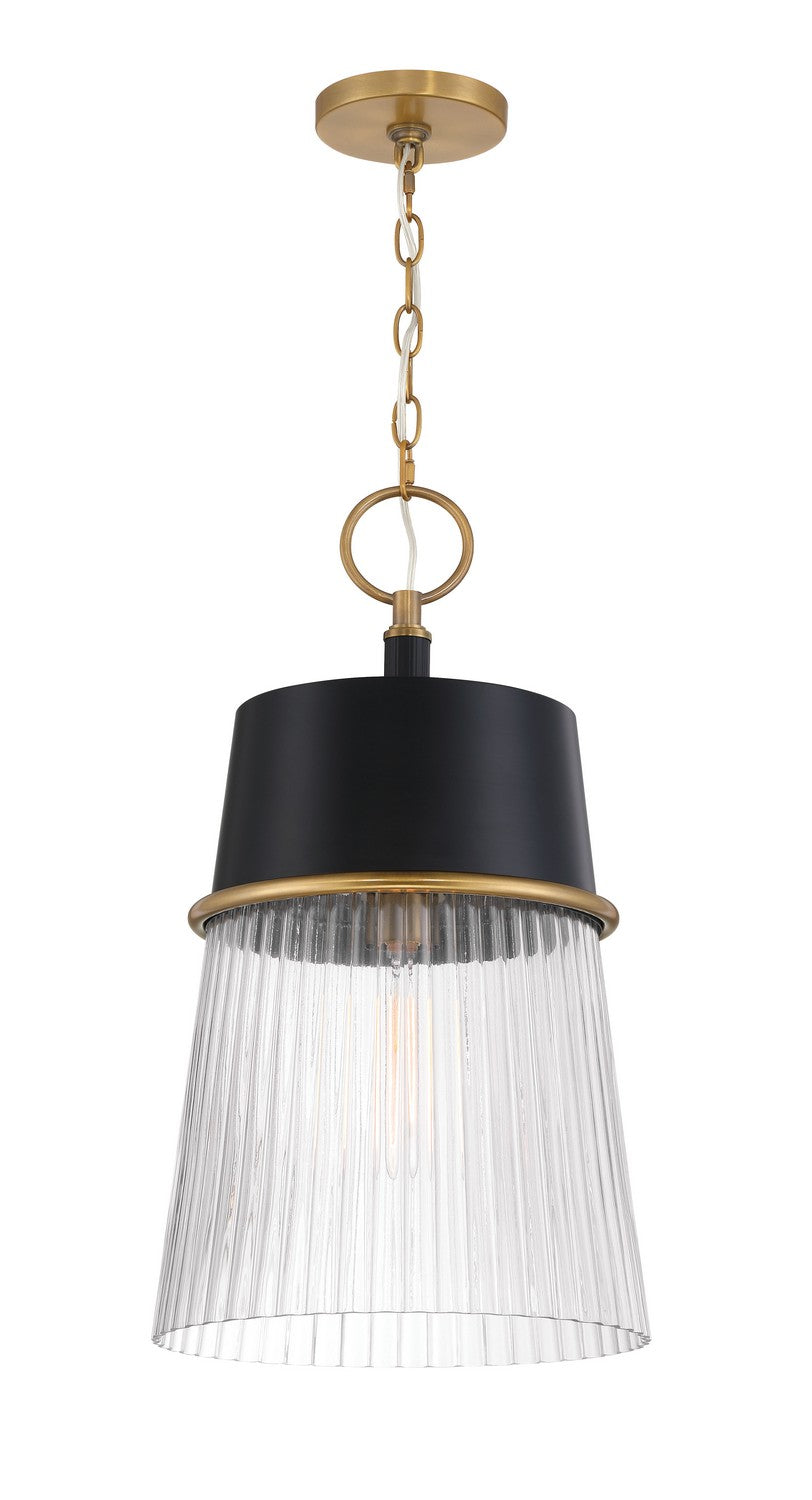 Minka-Lavery - 193-876 - One Light Pendant - Stamford - Dark Matte Black