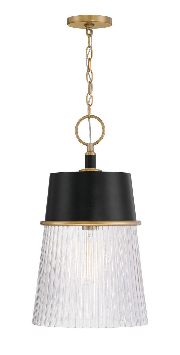 Minka-Lavery - 193-876 - One Light Pendant - Stamford - Dark Matte Black