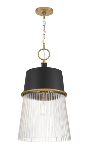 Minka-Lavery - 194-876 - One Light Pendant - Stamford - Dark Matte Black