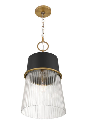 Minka-Lavery - 194-876 - One Light Pendant - Stamford - Dark Matte Black
