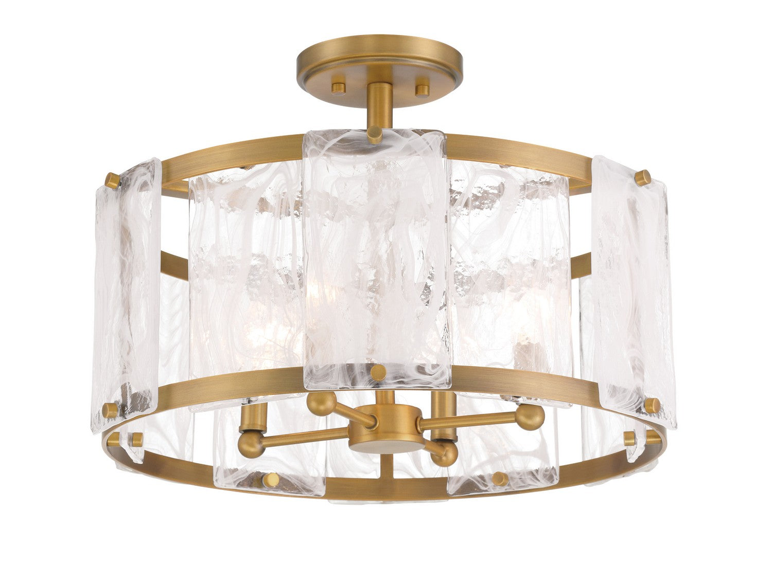 Minka-Lavery - 3635-732 - Four Light Semi Flush Mount - Veil - Legacy Brass