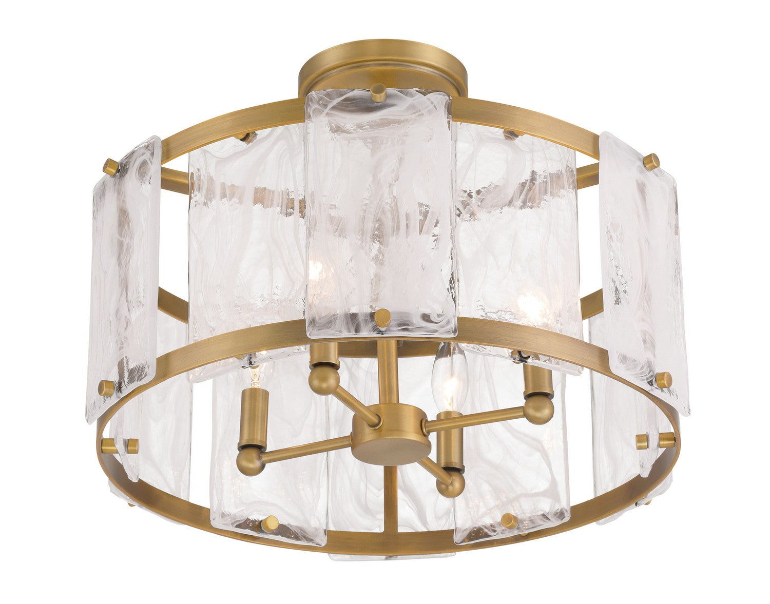 Minka-Lavery - 3635-732 - Four Light Semi Flush Mount - Veil - Legacy Brass