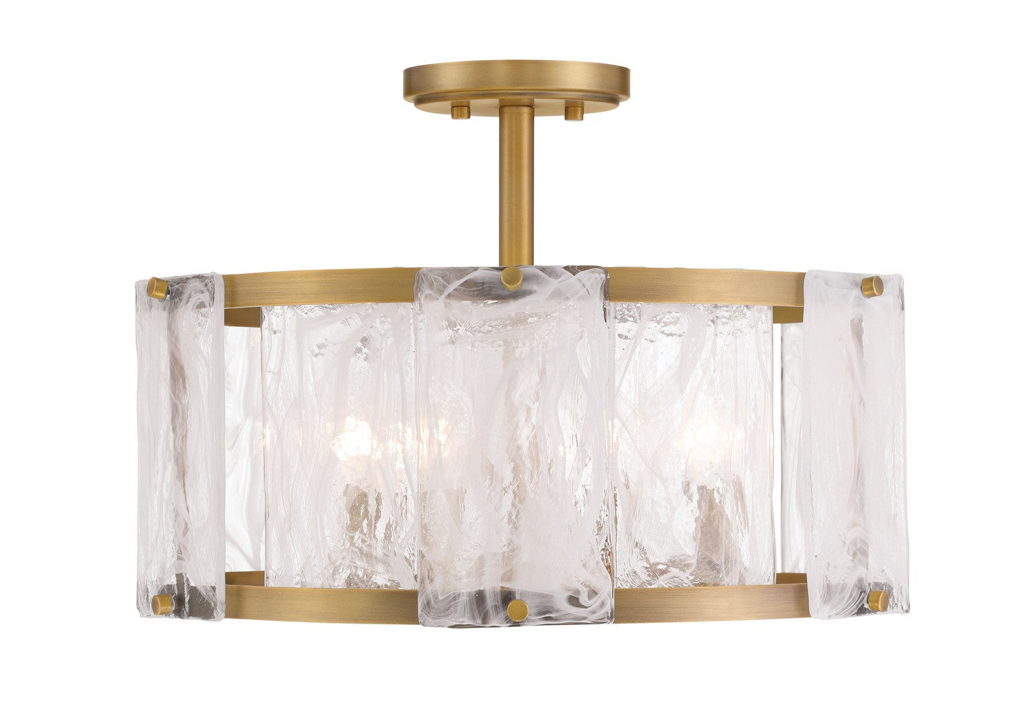 Minka-Lavery - 3635-732 - Four Light Semi Flush Mount - Veil - Legacy Brass
