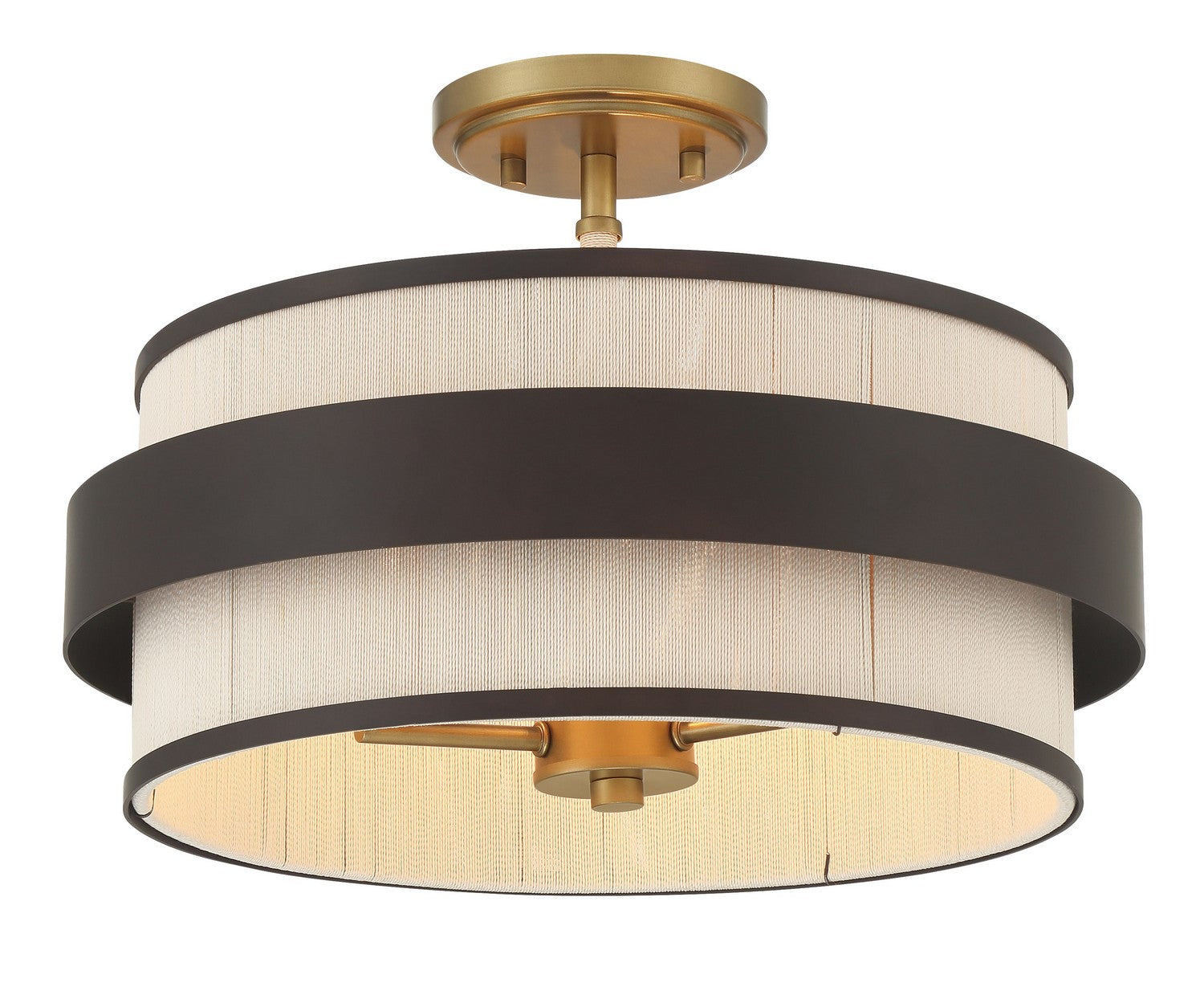 Minka-Lavery - 3685-886 - Three Light Semi Flush Mount - Harbor Wrap - Dark Bronze