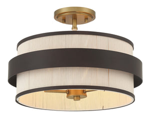 Minka-Lavery - 3685-886 - Three Light Semi Flush Mount - Harbor Wrap - Dark Bronze