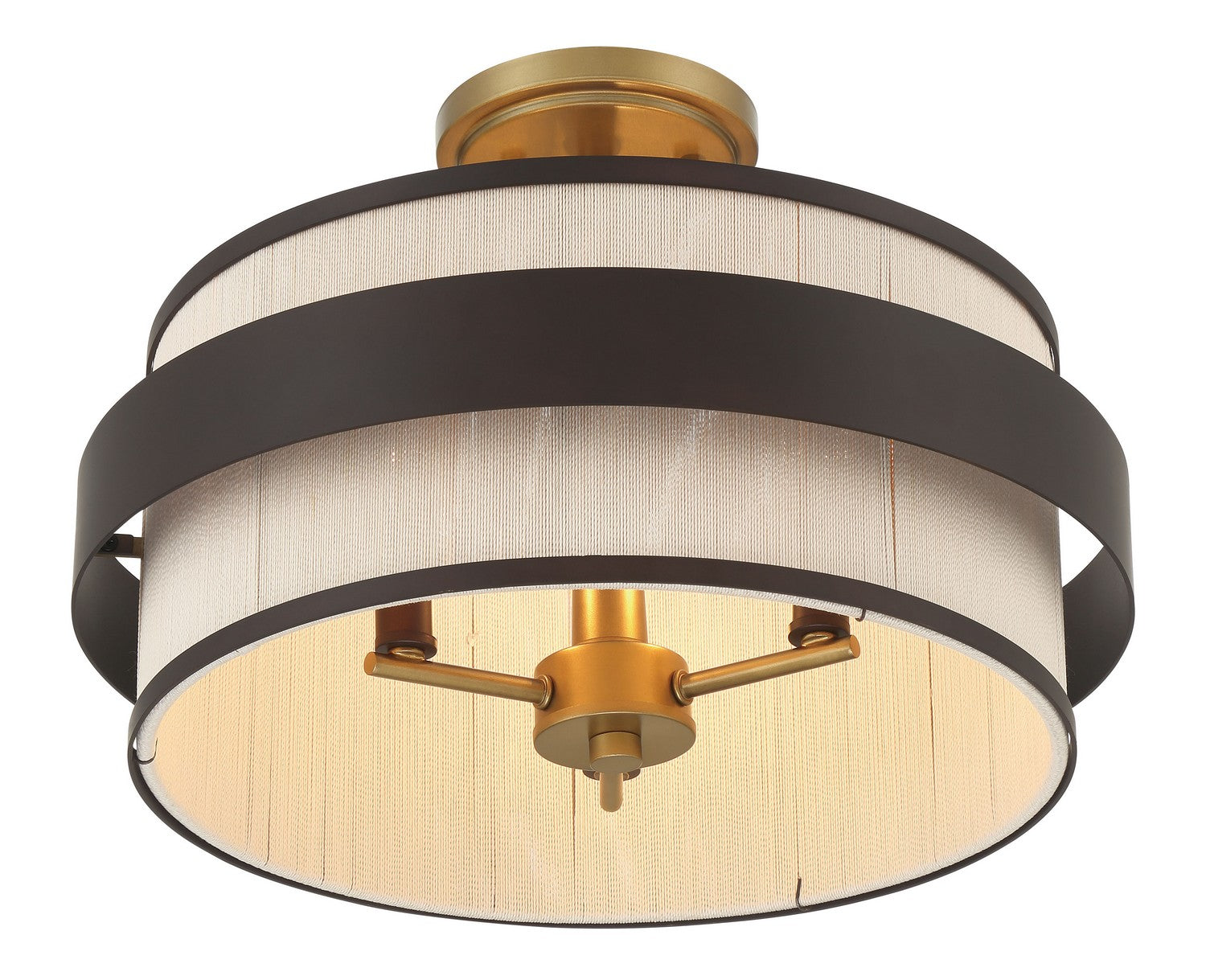 Minka-Lavery - 3685-886 - Three Light Semi Flush Mount - Harbor Wrap - Dark Bronze
