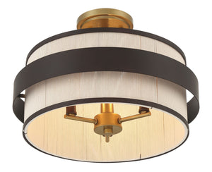 Minka-Lavery - 3685-886 - Three Light Semi Flush Mount - Harbor Wrap - Dark Bronze
