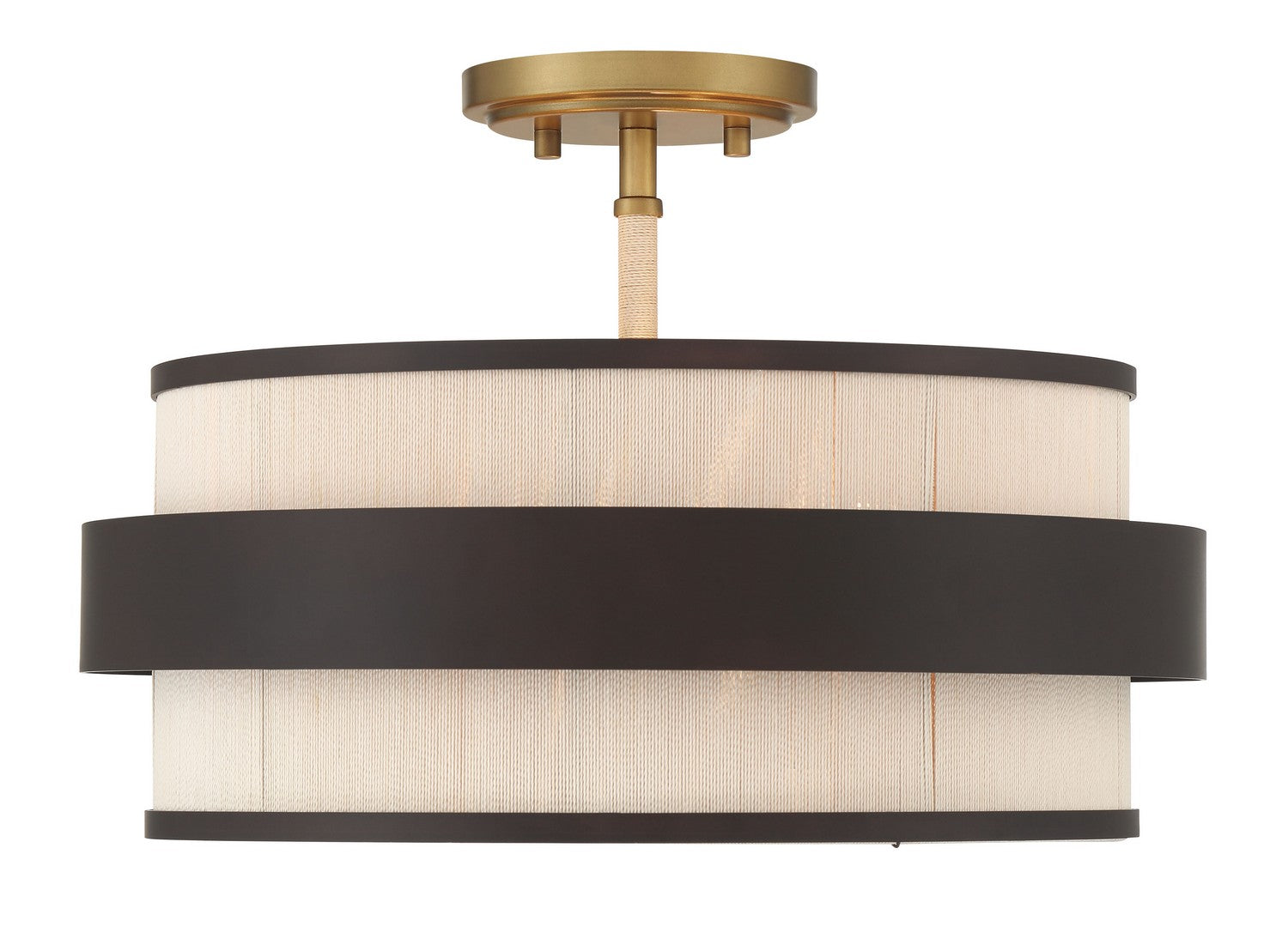 Minka-Lavery - 3685-886 - Three Light Semi Flush Mount - Harbor Wrap - Dark Bronze