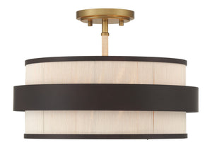 Minka-Lavery - 3685-886 - Three Light Semi Flush Mount - Harbor Wrap - Dark Bronze