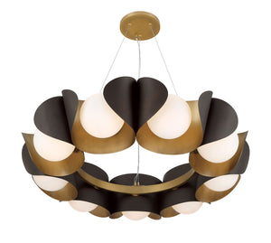 Minka-Lavery - 3779-855 - Nine Light Pendant - Flare - Dark Bronze