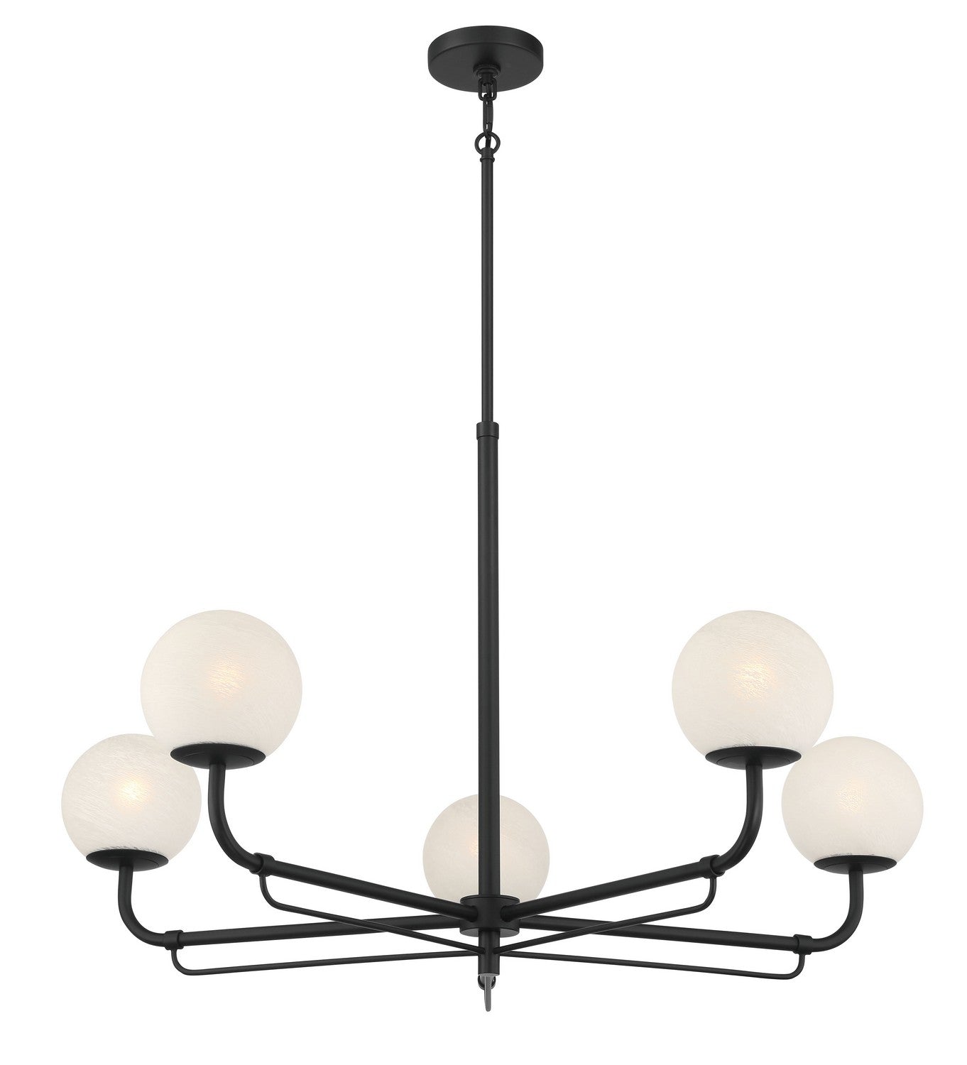 Minka-Lavery - 3795-899 - Five Light Chandelier - Whitehall - Dark Matte Black