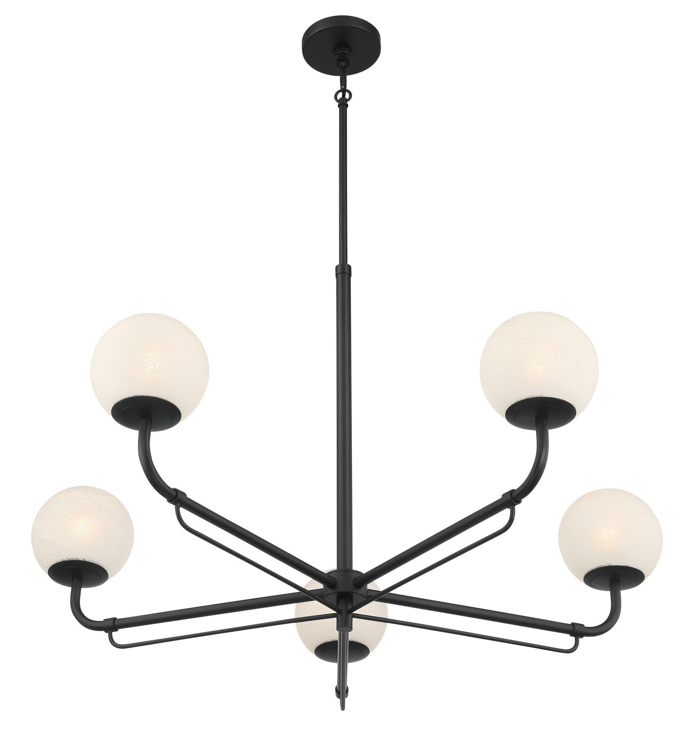 Minka-Lavery - 3795-899 - Five Light Chandelier - Whitehall - Dark Matte Black