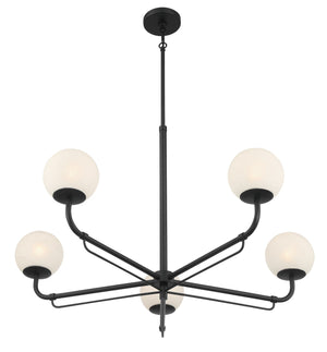 Minka-Lavery - 3795-899 - Five Light Chandelier - Whitehall - Dark Matte Black