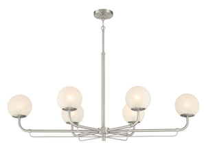 Minka-Lavery - 3796-84 - Six Light Island Pendant - Whitehall - Brushed Nickel