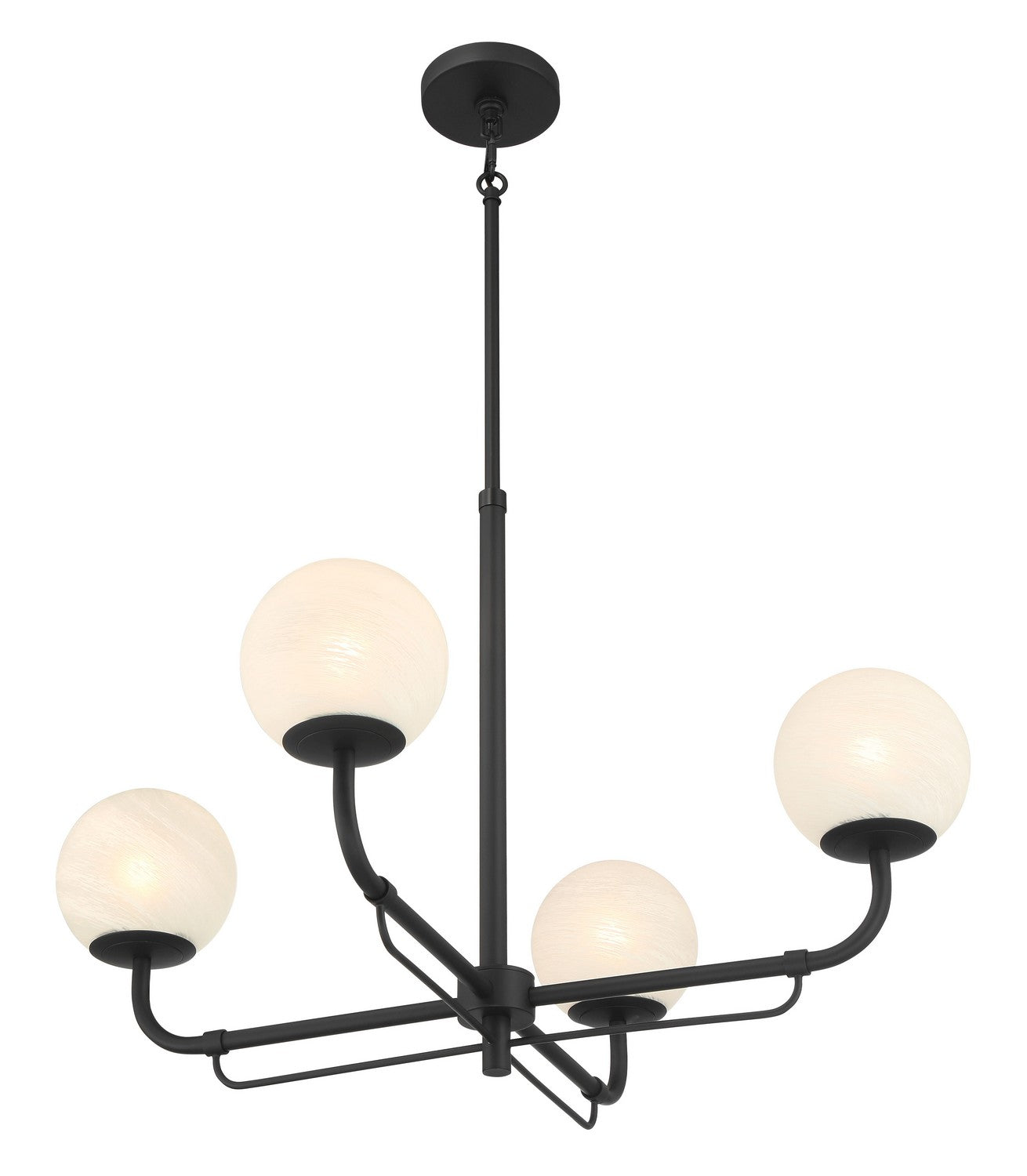 Minka-Lavery - 3797-899 - Four Light Chandelier - Whitehall - Dark Matte Black