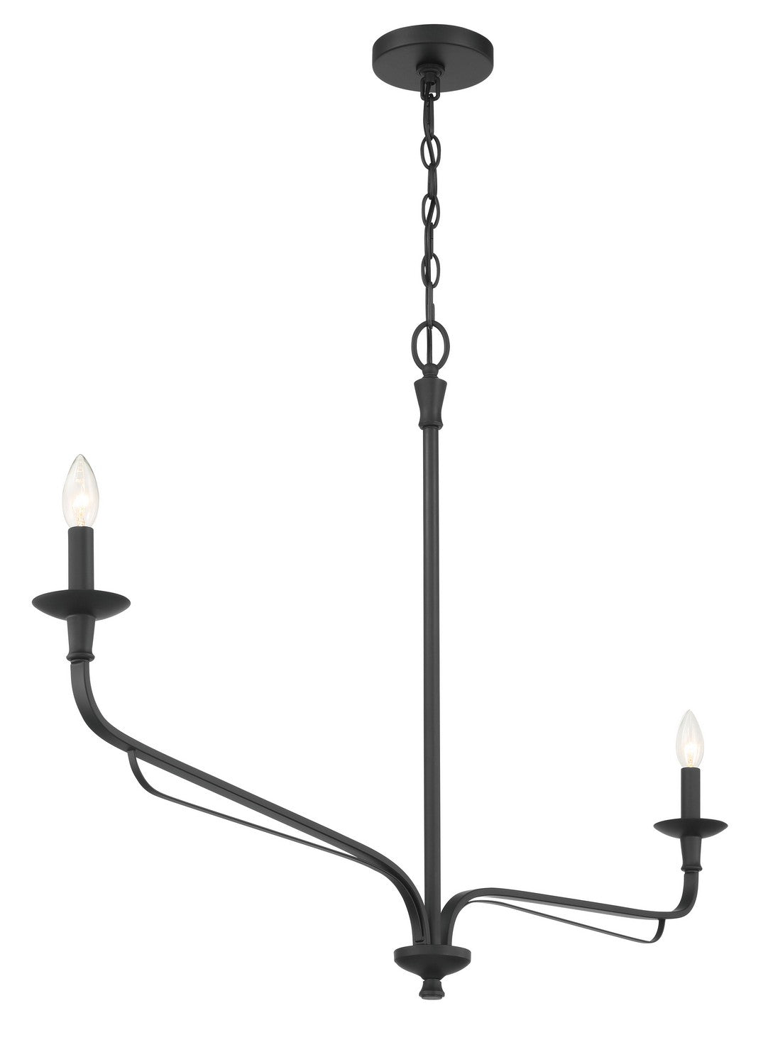 Minka-Lavery - 3825-899 - Two Light Chandelier - Velena - Dark Matte Black