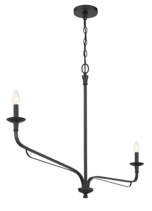 Minka-Lavery - 3825-899 - Two Light Chandelier - Velena - Dark Matte Black