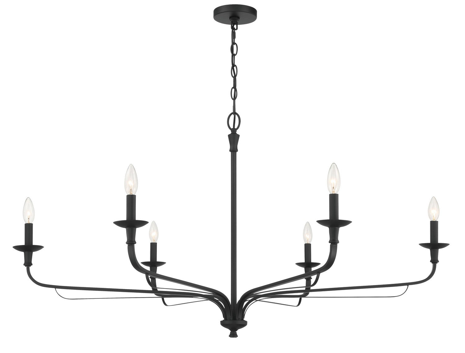 Minka-Lavery - 3826-899 - Six Light Chandelier - Velena - Dark Matte Black