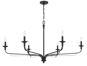 Minka-Lavery - 3826-899 - Six Light Chandelier - Velena - Dark Matte Black
