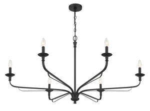 Minka-Lavery - 3826-899 - Six Light Chandelier - Velena - Dark Matte Black