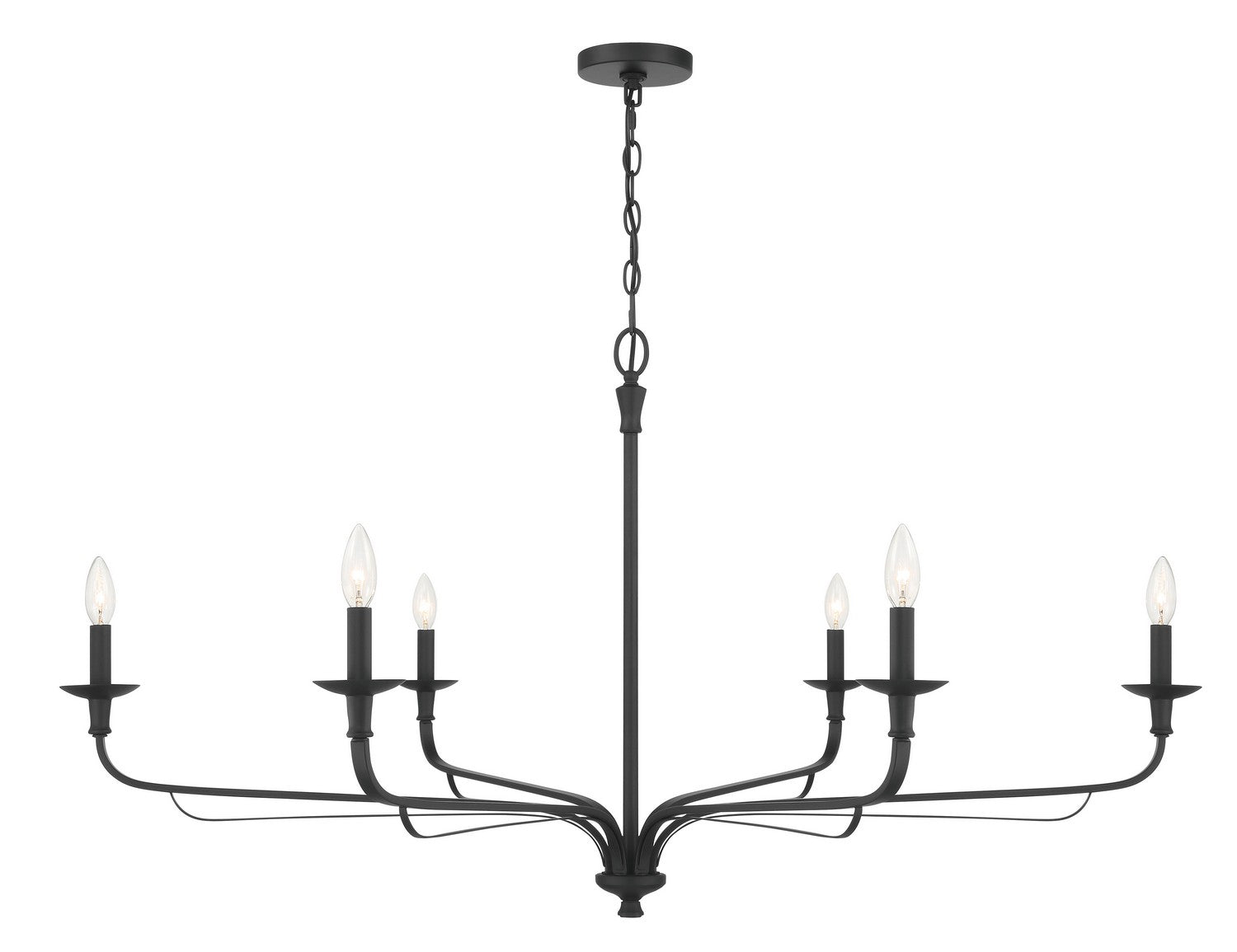 Minka-Lavery - 3826-899 - Six Light Chandelier - Velena - Dark Matte Black
