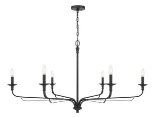Minka-Lavery - 3826-899 - Six Light Chandelier - Velena - Dark Matte Black