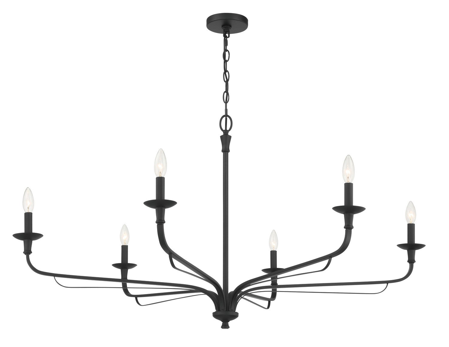 Minka-Lavery - 3826-899 - Six Light Chandelier - Velena - Dark Matte Black