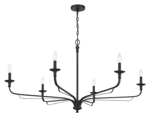 Minka-Lavery - 3826-899 - Six Light Chandelier - Velena - Dark Matte Black