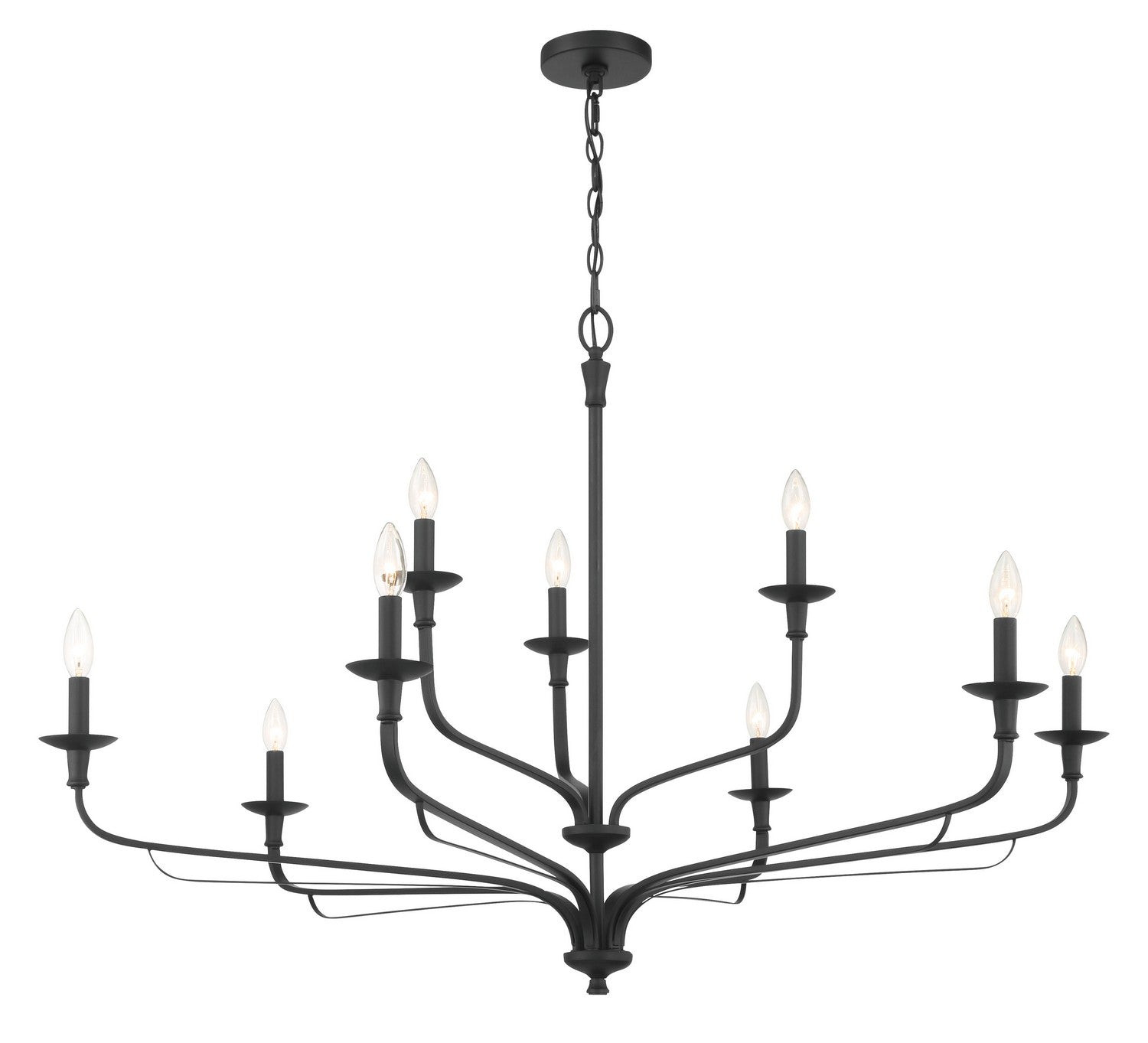 Minka-Lavery - 3829-899 - Nine Light Chandelier - Velena - Dark Matte Black