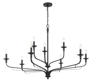 Minka-Lavery - 3829-899 - Nine Light Chandelier - Velena - Dark Matte Black