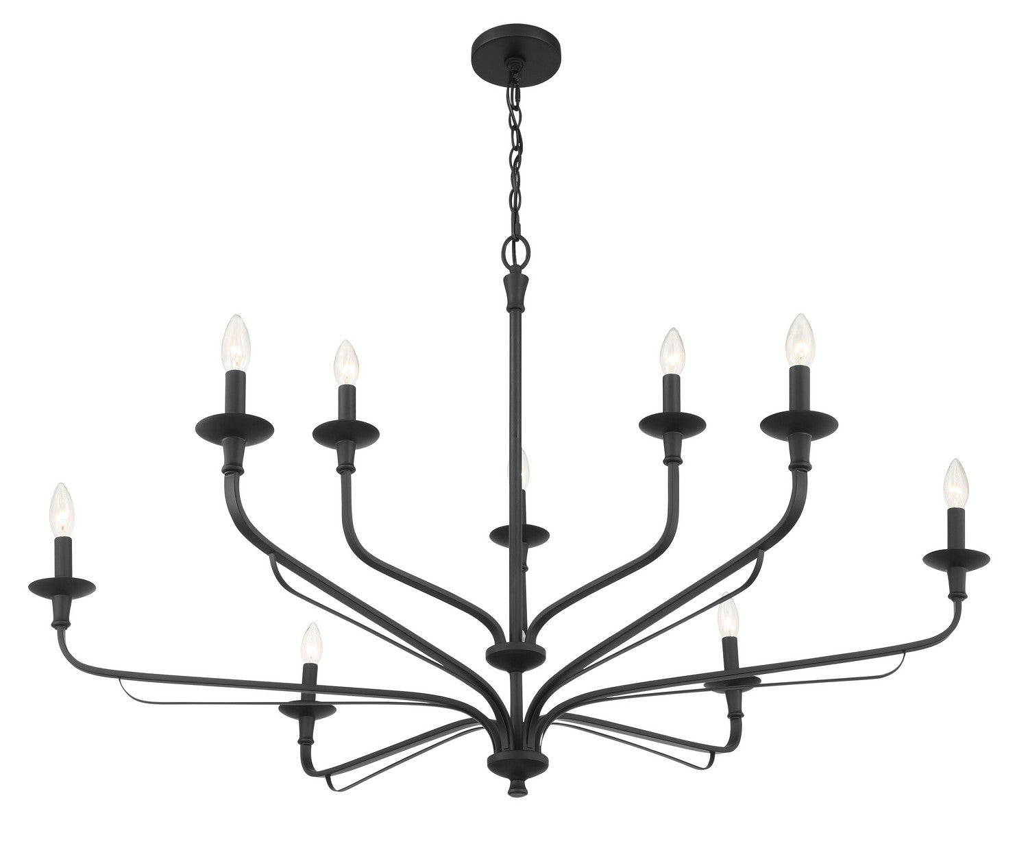 Minka-Lavery - 3829-899 - Nine Light Chandelier - Velena - Dark Matte Black